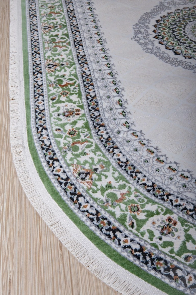 Ковер Amira Овал 4836A D.Blue-L.Grey (зелёный)